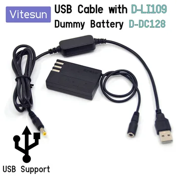 Vitesun Power Bank 5V USB Кабель-адаптер + D-LI109 K-AC128 Фиктивный Аккумулятор D-DC128 для Pentax K-70 K-50 K-30 K-R K-2 K-S1 K-S2