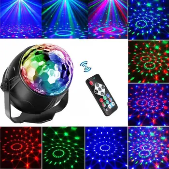 Светодиодный красочный свет, сценический свет, мигающий, голосовое управление, свет для вечеринки с дистанционным управлением, свет для диско-шаров DJ, лампы для помещений