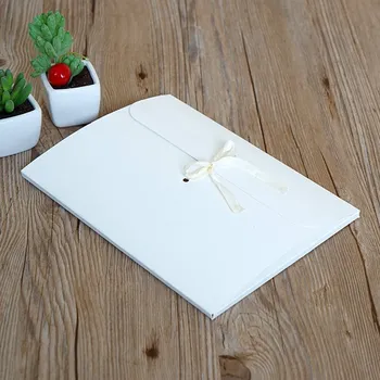 20 штук, белая / коричневая бумажная коробка с лентой, Подарочный конверт из крафт-бумаги, Праздничный шарф / Подарочная упаковка, Картонная коробка для открыток, Картонная коробка