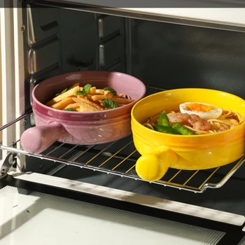 Кухонная керамическая миска, домашнее блюдо с ручкой, миска для выпечки, миска для фруктового салата, миска для запеченного риса, посуда для выпечки, миска для картофеля фри.
