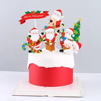 Новинка 2021 года, Топперы для тортов для Рождественской вечеринки, Санта-Клаус, Рождественский Топпер для торта для дома, Украшения для тортов для новогодней вечеринки.