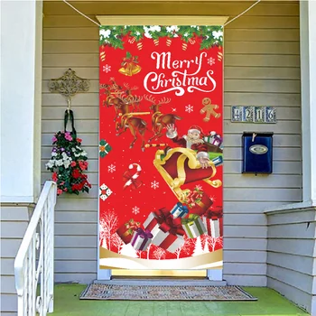 Рождественские украшения Дверной Баннер Принадлежности для праздничных Вечеринок в помещении и на открытом воздухе Подвесная Ткань Новогоднее Фоновое украшение