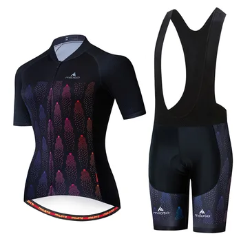 MILOTO 2020 Велосипедная одежда, женский комплект для велоспорта, велосипедная одежда, Дышащая велосипедная одежда с защитой от ультрафиолета / комплекты из джерси для велоспорта с коротким рукавом