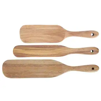 Лопатка из тикового дерева для домашней кухни, Деревянная лопатка для жарки, Универсальная лопатка для посуды