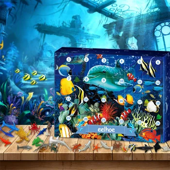 Слепой ящик для животных Подводного мира, 24 отделения, Модель игрушки для подводных Животных, Украшения, Подарок-сюрприз