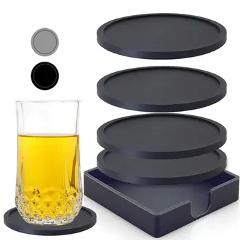 1 комплект Прочной подставки для чая, силиконовой подставки для чашек, рифленой конструкции, защищающей от ожогов, термоизолированной подставки для чашек.
