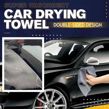 Супервпитывающее полотенце для сушки автомобиля, замша и коралловый бархат, Двусторонняя ткань для чистки автомобиля, универсальное полотенце для авто, автомобильные аксессуары