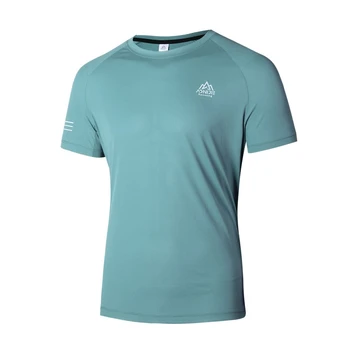 Мужская футболка для бега AONIJIE, Быстросохнущие летние Весенние спортивные футболки, дышащий спортивный костюм с коротким рукавом FM5125