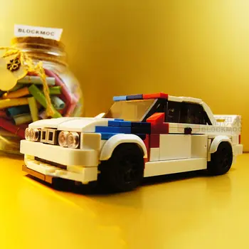 Технический автомобиль MOC Brick M1 M3 E30 M4 Гоночный спортивный автомобиль, чемпион по скорости, гонщик, строительные блоки, креативная Гаражная игрушка для мальчиков