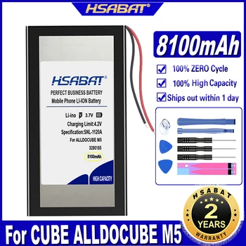 Аккумулятор HSABAT ALLDOCUBE M5 8100mAh для Планшетного ПК CUBE ALLDOCUBE M5 M5S M5X T1006-3280185 с 2-линейными Батареями