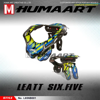 HUMAART MX Graphics Kit Пользовательские наклейки-наклейки для Leatt DBX GPX 6.5 Six Five Neck Brace Deco Blue (Номер стиля L65NB001)