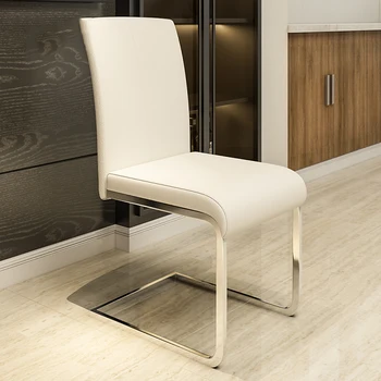 Дизайнерские кожаные обеденные стулья, офисный шезлонг, металлические стулья для гостиной, эргономичные бантики, минималистичный дизайн