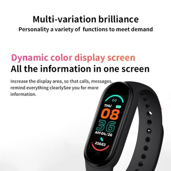 Новые мужские смарт-часы M6 Smartwatch для Xiaomi, часы для измерения сердечного ритма, артериального давления, кислорода в крови, водонепроницаемые женские смарт-часы