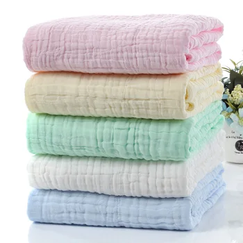 Хлопковое удобное детское одеяло, новое Детское дышащее банное полотенце, Детское однотонное мягкое одеяло, приятное для кожи