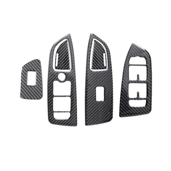 Оконное Стекло из углеродного волокна, Кнопка подъема, Накладка переключателя, Наклейка на панель дверного Подлокотника для Volvo S90 S90L 2017-2019 Комплекты LHD