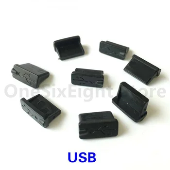 Защитные заглушки USB HDMI VGA Черный резиновый чехол для ПК с защитой от пыли Женский