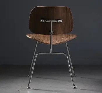 Фигурный стул из орехового дерева для столовой на ножках из нержавеющей стали, ресторанная мебель для столовой среднего возраста, современная копия