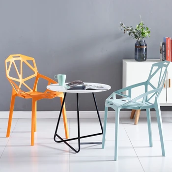 Обеденный стул современная минималистичная кухонная мебель для дома Nordic с толстой пластиковой спинкой, кресло для отдыха, сетчатое красное сиденье для террасы
