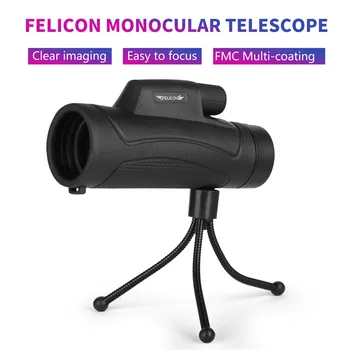 Совершенно новый телескоп FELICON FE-10X40, , 10 раз, призма BAK4, монокуляр для наблюдения за птицами на открытом воздухе со штативом