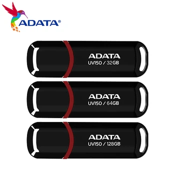 100% Оригинальный USB-накопитель ADATA UV150 32 ГБ 64 ГБ 128 ГБ Высокоскоростной USB 3,2 Флешки Mini U Stick USB Memory Stick