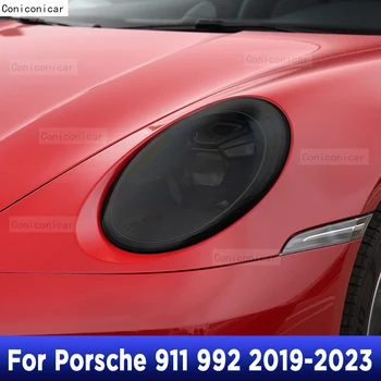 Для Porsche 911 992 2019-2023 Наружная фара автомобиля с защитой от царапин, передняя лампа, защитная пленка из ТПУ, аксессуары для ремонта, наклейка