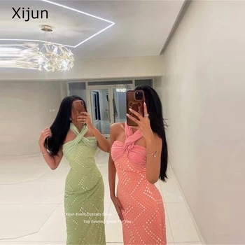 Xijun Блестящее Вечернее платье карамельного цвета, Кружевное Короткое платье для выпускного вечера, Роскошное платье для выпускного вечера, Официальное платье из Саудовской Аравии, Дубай, длина по щиколотку 2023 г.
