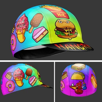 Кепки для велоспорта с цветочным принтом для гамбургеров, велосипедная шляпа, один размер подходит большинству