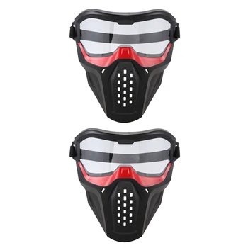 2Х Защитных очков-масок для игр Nerf Blaster Out Door, красный