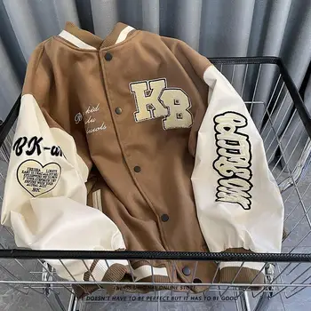 Хип-хоп уличная мужская куртка новый в форме сердца письмо Лоскутная бейсбольная куртка с вышивкой Harajuku негабаритных бомбардировщик куртка женщин 