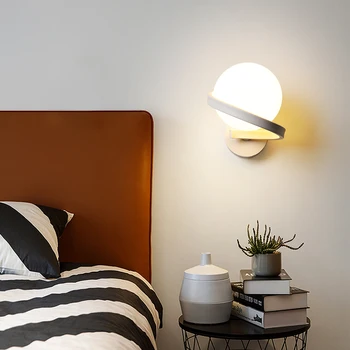 Скандинавский светодиодный настенный светильник, винтажный черно-белый светильник-бра для прохода, прикроватная тумбочка для спальни, лестница, гостиная, коридор, внутреннее убранство
