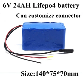 Высокая емкость 6v 24ah LiFePO4 6.4v 26Ah аккумулятор BMS плата защиты литиевые игрушки 6.4v power автомобильные силовые устройства + зарядное устройство 2A