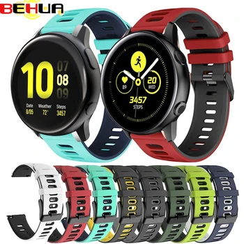 BEHUA 20 мм ремешок для Samsung galaxy Watch Active 1 2 40 мм 44 мм Gear S2 Спортивные ремешки Сменный браслет Силиконовый ремешок для часов