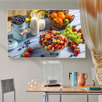 Кухня с фруктами и овощами, Еда, Холст, картина Куадрос, Скандинавские плакаты и принты, Настенная живопись, Домашний декор для гостиной