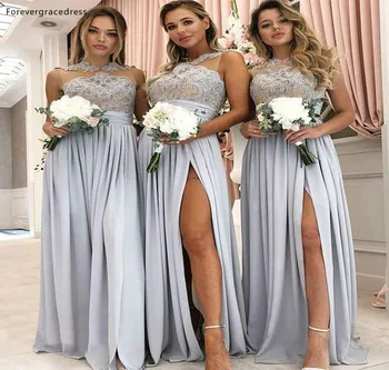 2019 Платье подружки невесты с прозрачным вырезом, шифоновое Летнее платье для загородного сада, вечернее платье подружки невесты для гостей свадебной вечеринки, плюс размер