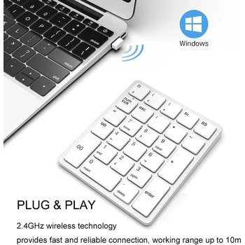 Беспроводные цифровые панели, цифровая клавиатура, цифровая панель, 26 клавиш, портативная клавиатура для финансовой отчетности с частотой 2,4 ГГц, расширения клавиатуры USB-клавиатуры