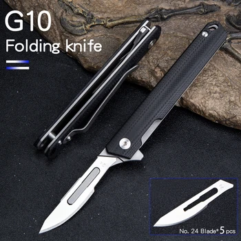 Складной многофункциональный нож G10, режущий инструмент, нож для наружного применения, Синий карманный скальпель