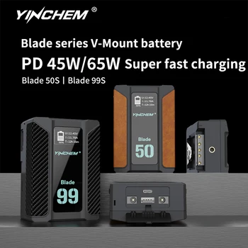 YinChem V Mount Battery Blade 50s 45W Blade 99s 65w V-Образный Аккумулятор с Ночником OLED-экрана Для Камеры Ноутбука