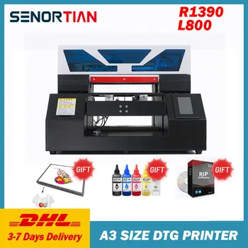 Принтер A3-19 DTG Принтер A3 EPSON 1390 L800 Для Прямой Печати Текстиля Одежды для Принтера Футболок Светло-Темного Цвета