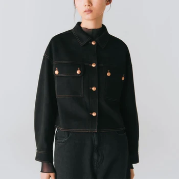 2023, Новая женская куртка из искусственной замши, весна-осень, модный топ с воротником и длинными рукавами на пуговицах, женская уличная куртка
