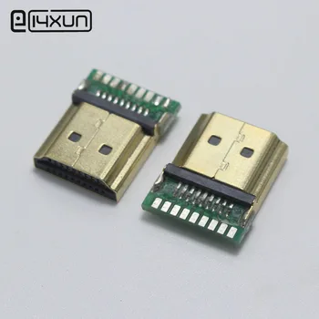 EClyxun 1/3 / 5шт Позолоченный штекер HDMI типа A стандартного размера с разъемом 19P HDMI на печатной плате (1.4)