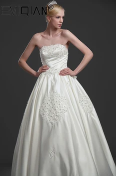 Белое платье цвета слоновой кости, атласное свадебное платье без рукавов, настоящее фото для платьев невесты, большие размеры, высокое качество