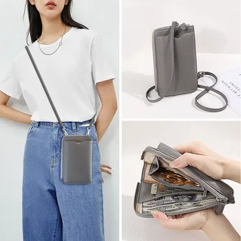 Новая кожаная женская сумка через плечо, диагональная сумка, сумка для мобильного телефона, мини-кошелек, сумка для женщин, сумка для Iphone, сумка-мессенджер