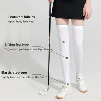 Эластичные обтягивающие чулки, женские солнцезащитные чулки для гольфа, защищающие от ультрафиолета, легкие спортивные чулки для длинных ног.
