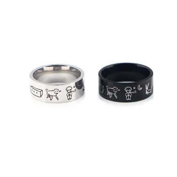 Кольцо для пары, кольцо Маленького принца из нержавеющей стали, Кольцо с животными прерий, подарок на годовщину свадьбы, ювелирные изделия для вечеринок, размер Us7-13