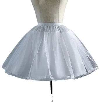 Детское платье-комбинация с кружевным краем и кринолином из однослойной пряжи, мягкая подкладка без косточек, нижняя юбка для балетных представлений