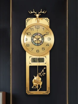 Настенные часы Для украшения домашней гостиной, Часы с Новым китайским Календарем, Настенные часы с маятником, современные Креативные Настенные часы