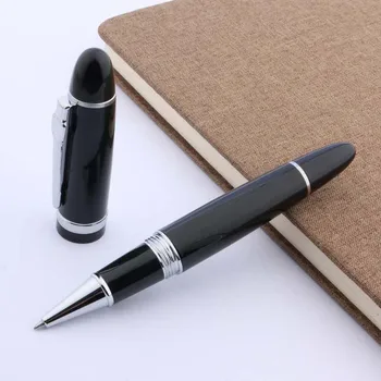 Бизнес шариковая ручка jinhao 159 металлическая черная С Серебристой отделкой Elegante Signature Rollerball pen