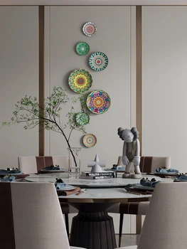 Марокканская экзотическая керамическая декоративная подвесная тарелка, украшение фона гостиной, столовой, дивана, Украшение стен ресторана