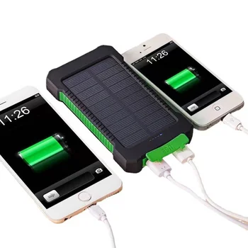 Для солнечной батареи Внешний аккумулятор емкостью 200000 мАч Быстрая зарядка водонепроницаемый Powerbank с SOS фонариком Повербанк