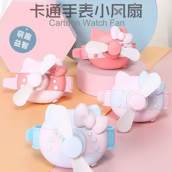 Sanrio Hello Kitty Мультяшный веер для часов, детские фигурки из аниме, игрушки, Студенческий креативный портативный веер на запястье для улицы, подарок на день рождения для девочек
